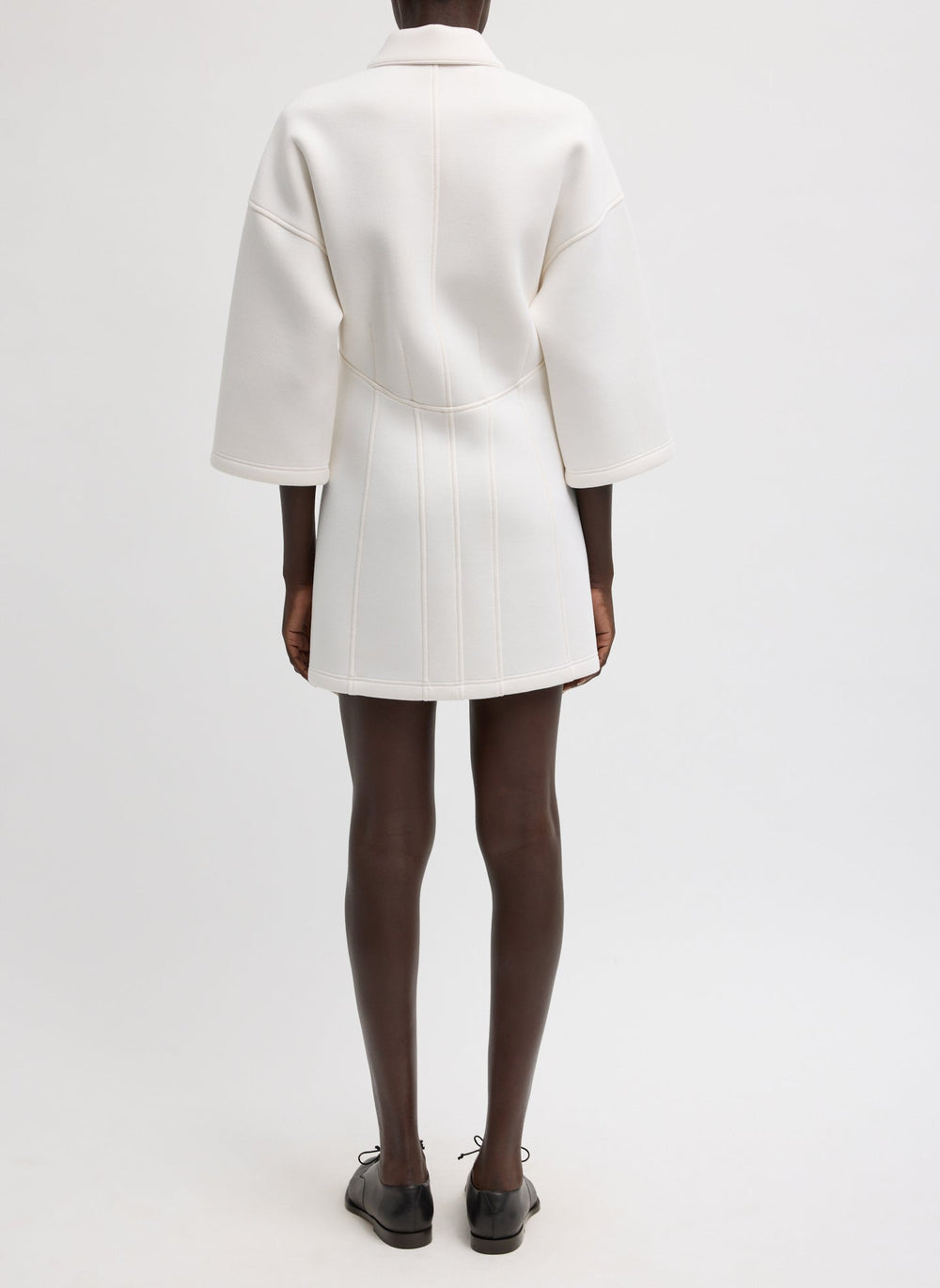 Bonded Viscose Zip Front Short Sleeve Slim Tunic | Tibi