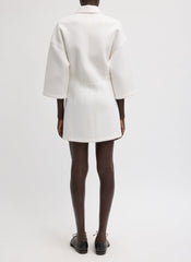 Bonded Viscose Zip Front Short Sleeve Slim Tunic | Tibi