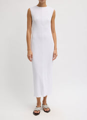 Viscose Plisse Sleeveless Bias Dress | Tibi
