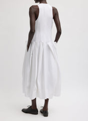Compact Eco Poplin Pinched Pleat Dress | Tibi