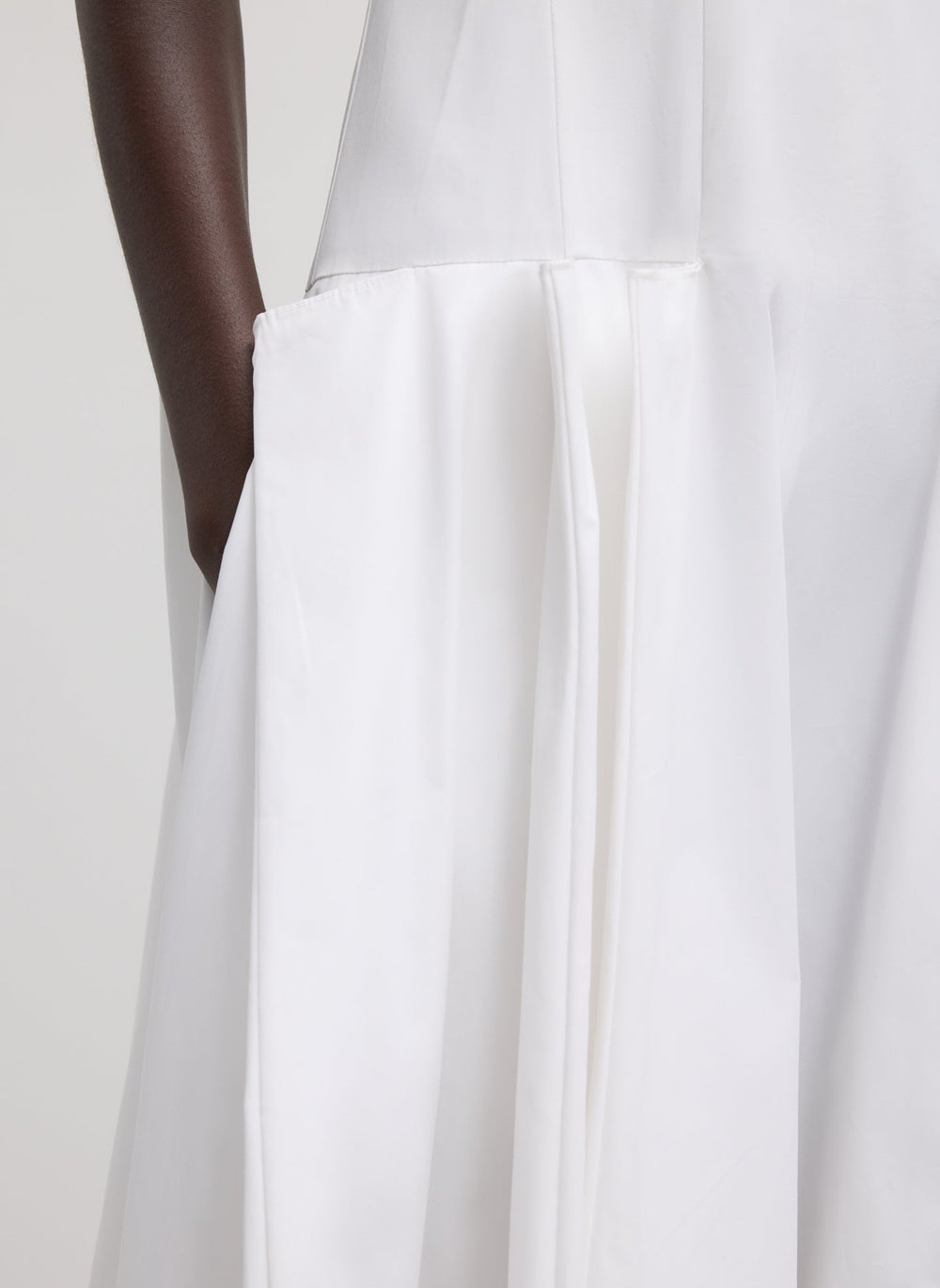 Compact Eco Poplin Pinched Pleat Dress | Tibi