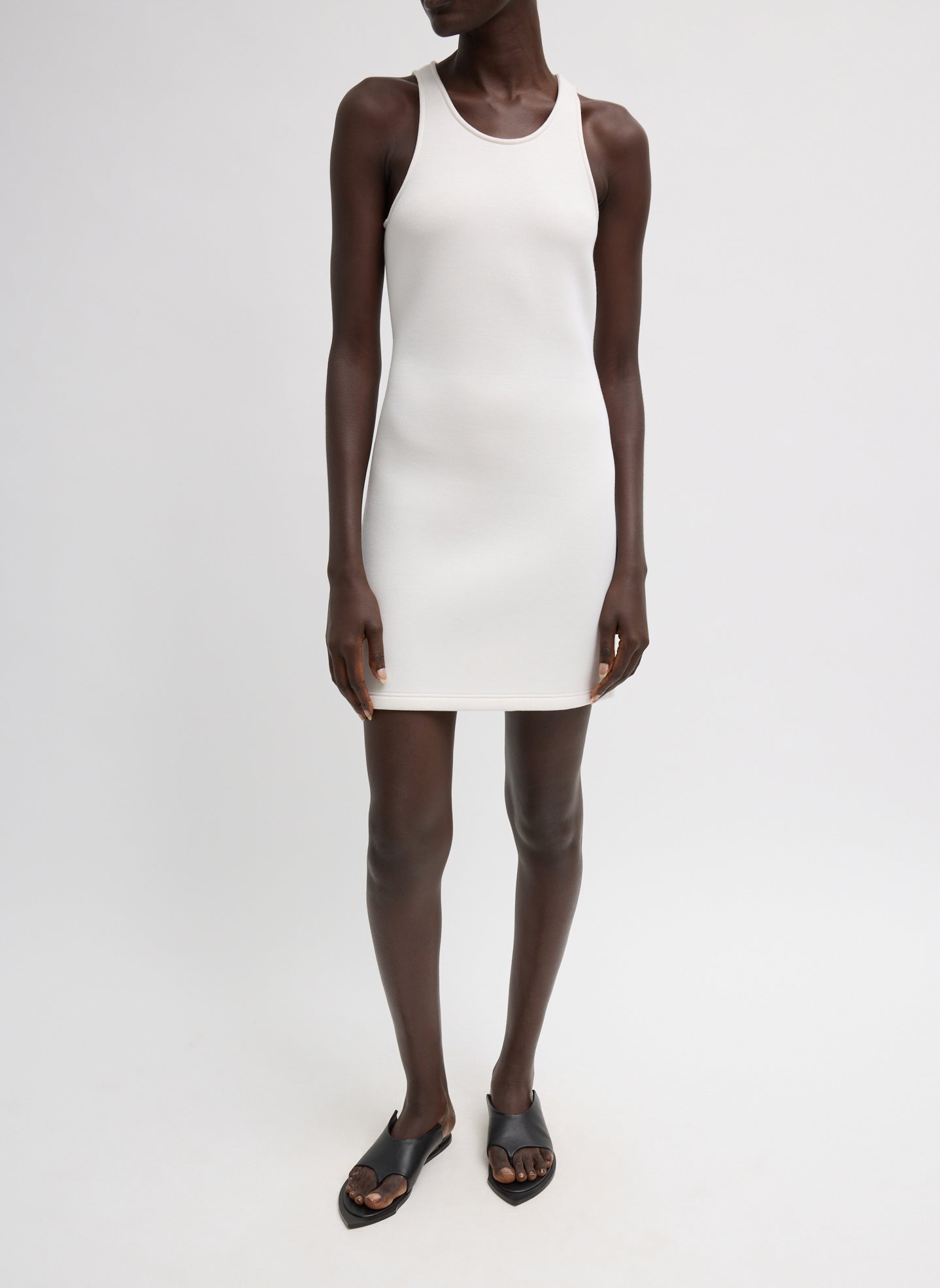 Bonded Viscose Sculpted Sleeveless Tunic Tank | Tibi