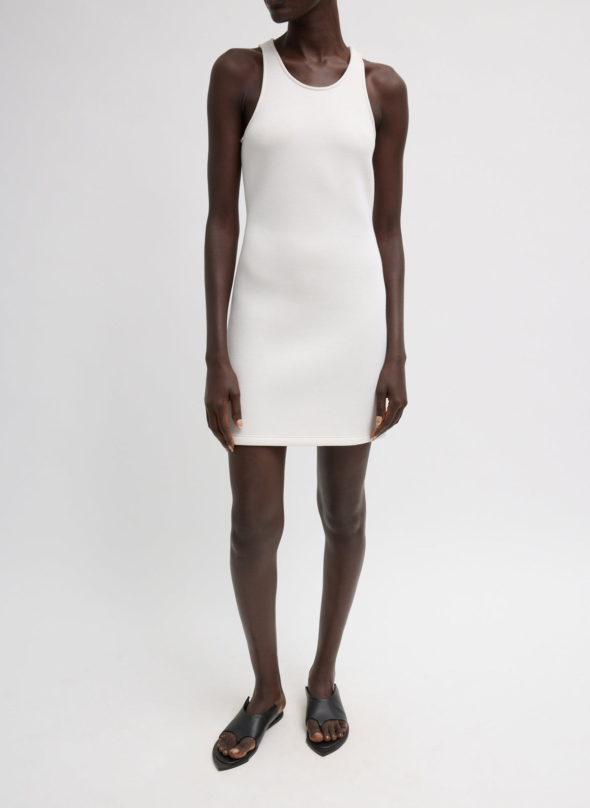 Bonded Viscose Sculpted Sleeveless Tunic Tank | Tibi