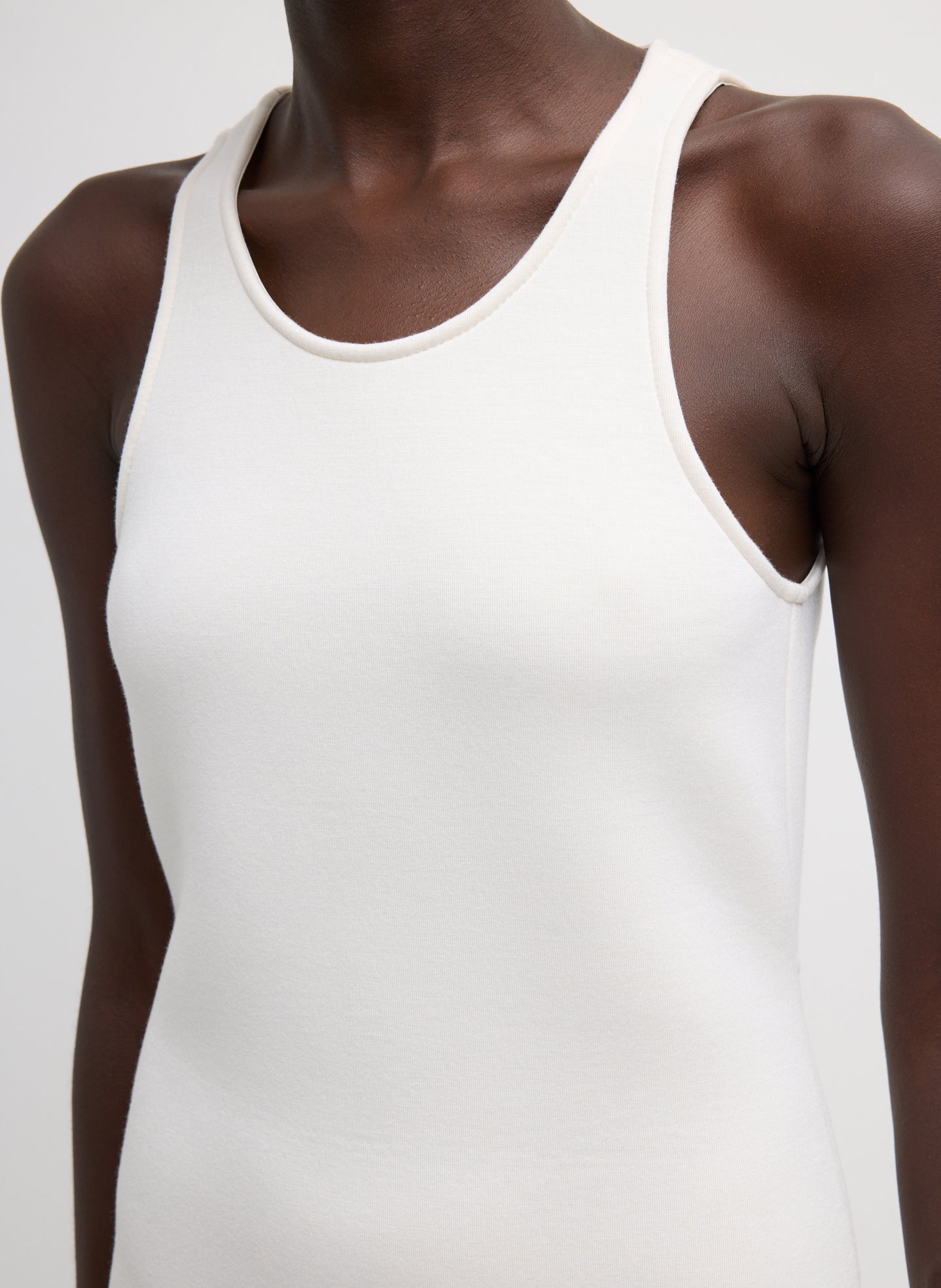 Bonded Viscose Sculpted Sleeveless Tunic Tank | Tibi