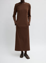 Compact Ultra Stretch Knit Dress With Cut Out Back | Tibi
