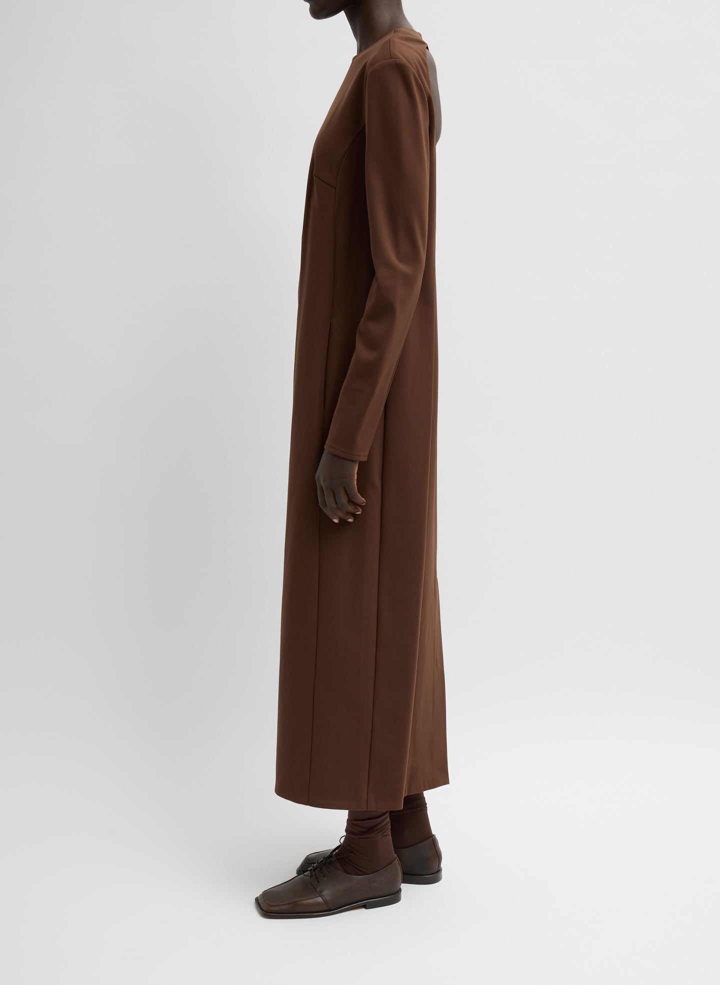 Compact Ultra Stretch Knit Dress With Cut Out Back | Tibi