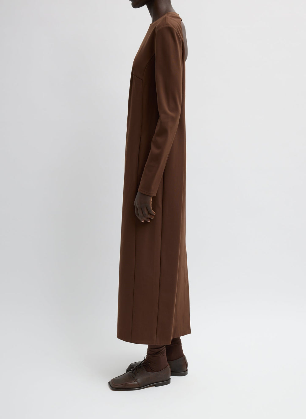 Compact Ultra Stretch Knit Dress With Cut Out Back | Tibi