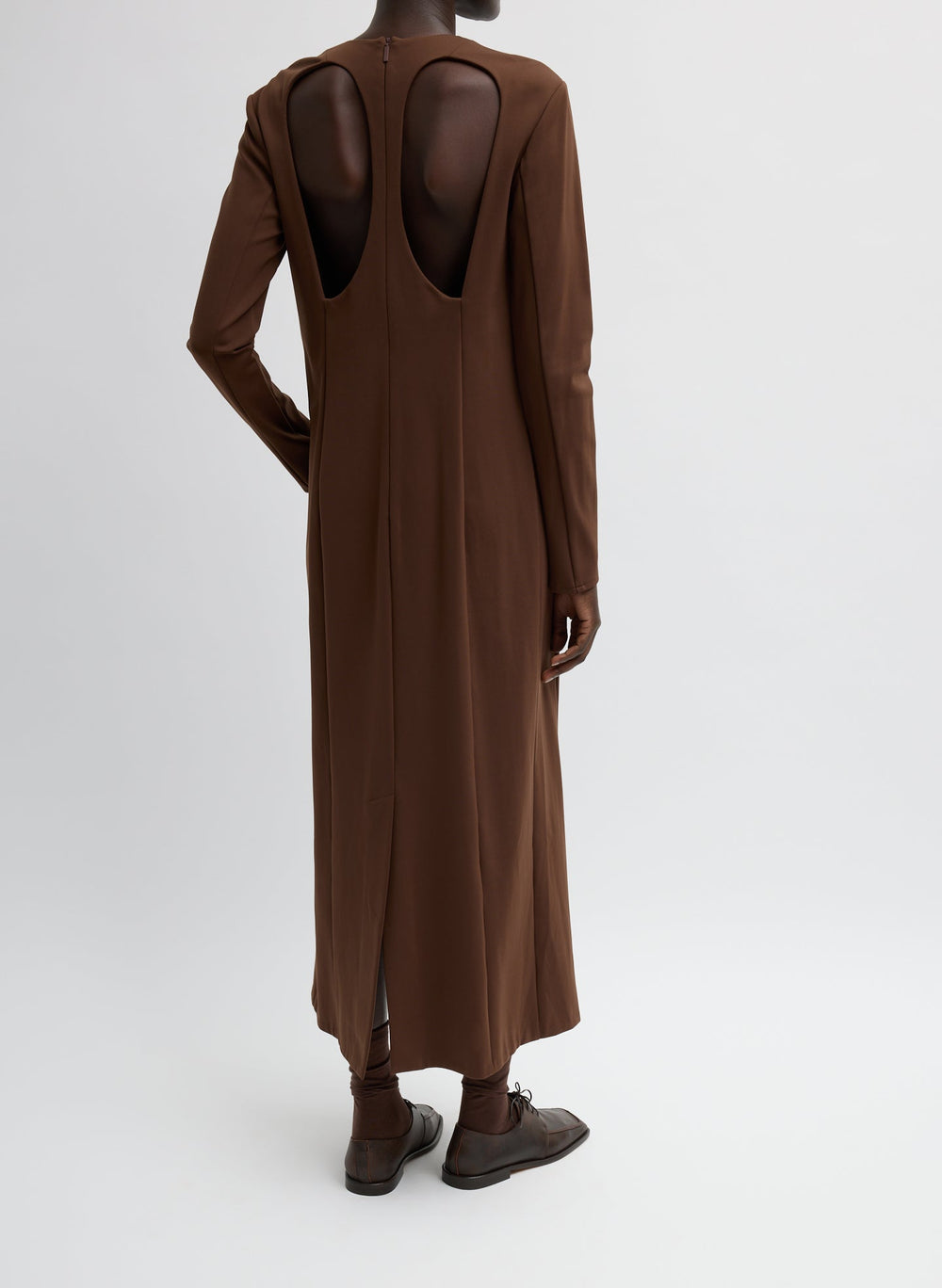 Compact Ultra Stretch Knit Dress With Cut Out Back | Tibi