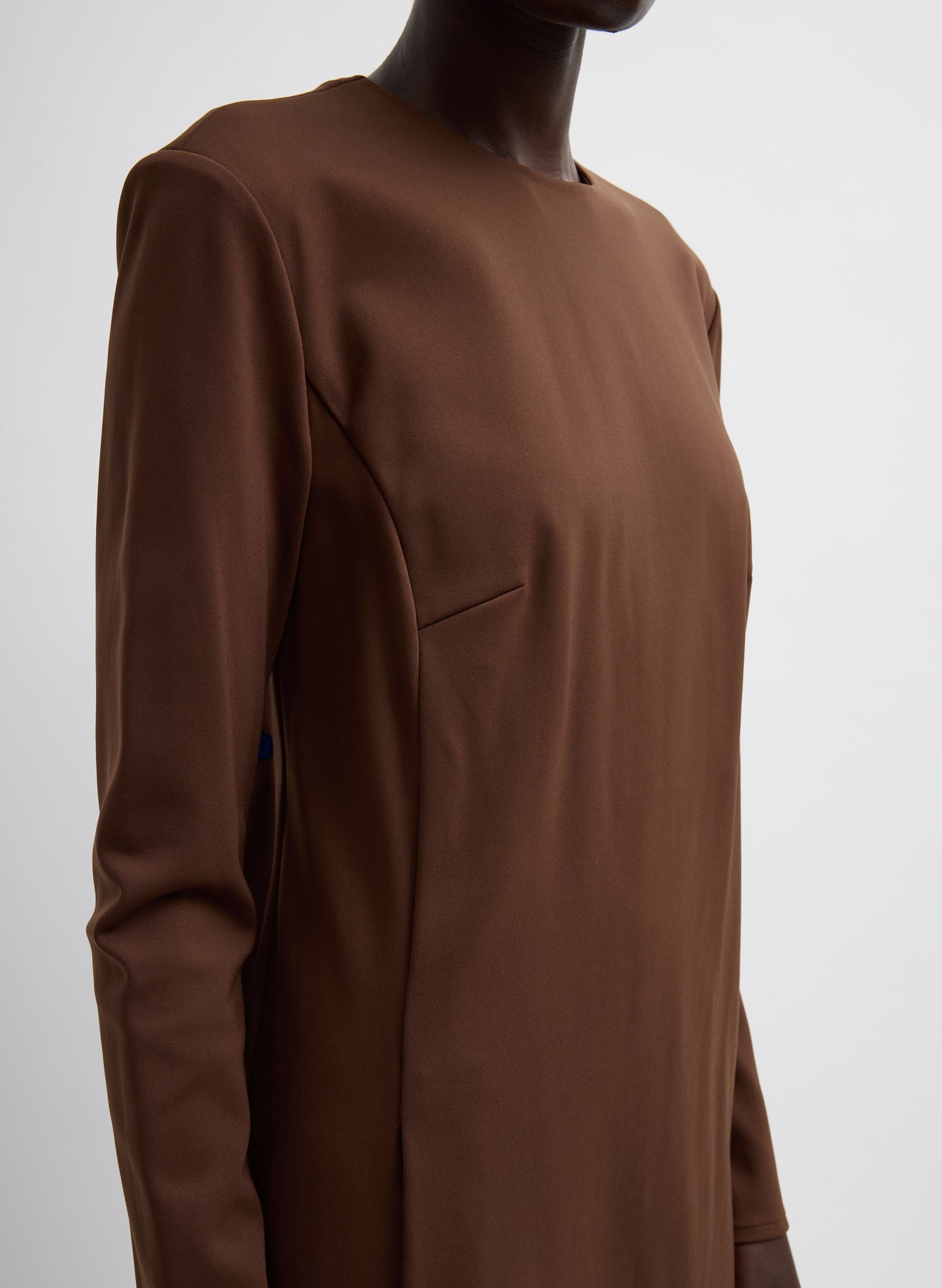 Compact Ultra Stretch Knit Dress With Cut Out Back | Tibi