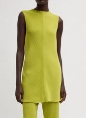 Viscose Plisse Sleeveless Bias Short Tunic Dress | Tibi