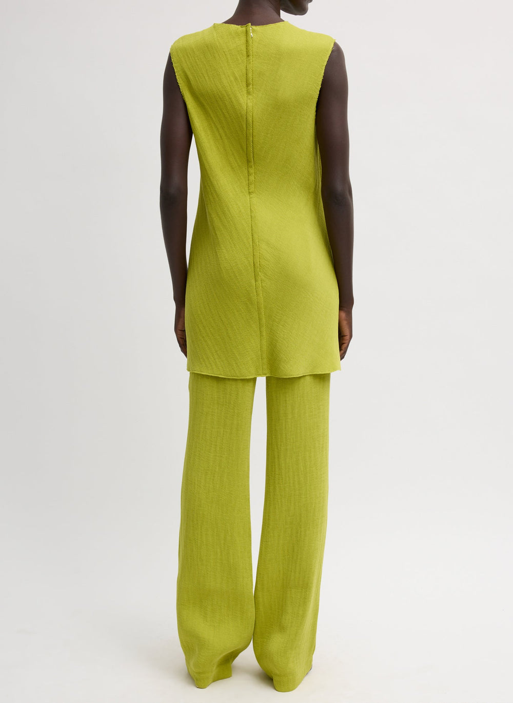 Viscose Plisse Sleeveless Bias Short Tunic Dress | Tibi