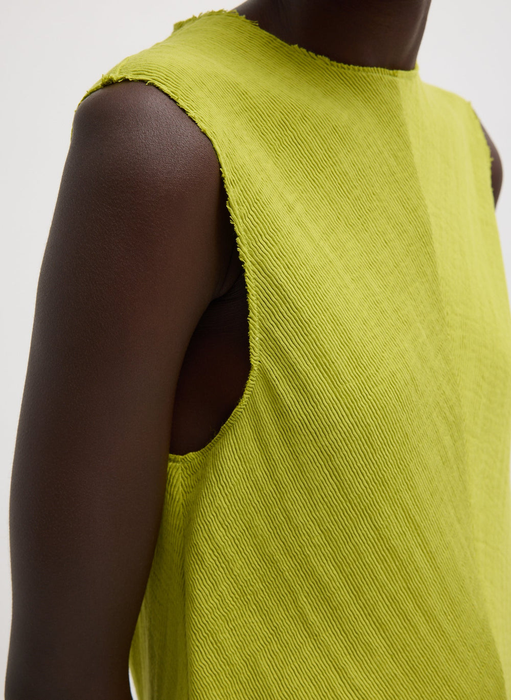 Viscose Plisse Sleeveless Bias Short Tunic Dress | Tibi