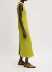 Viscose Plisse Sleeveless Bias Dress | Tibi