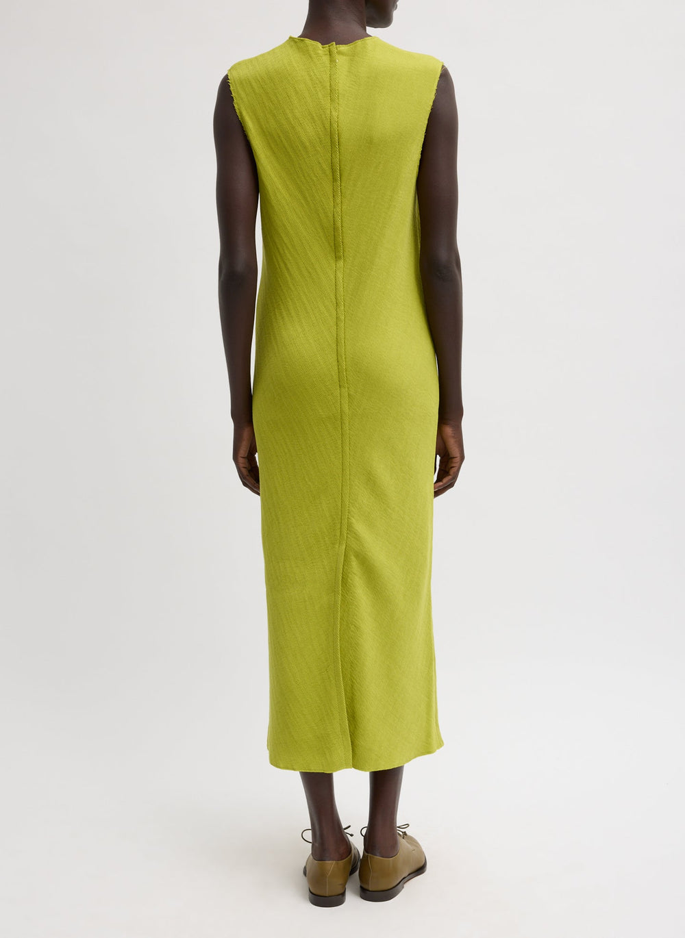 Viscose Plisse Sleeveless Bias Dress | Tibi