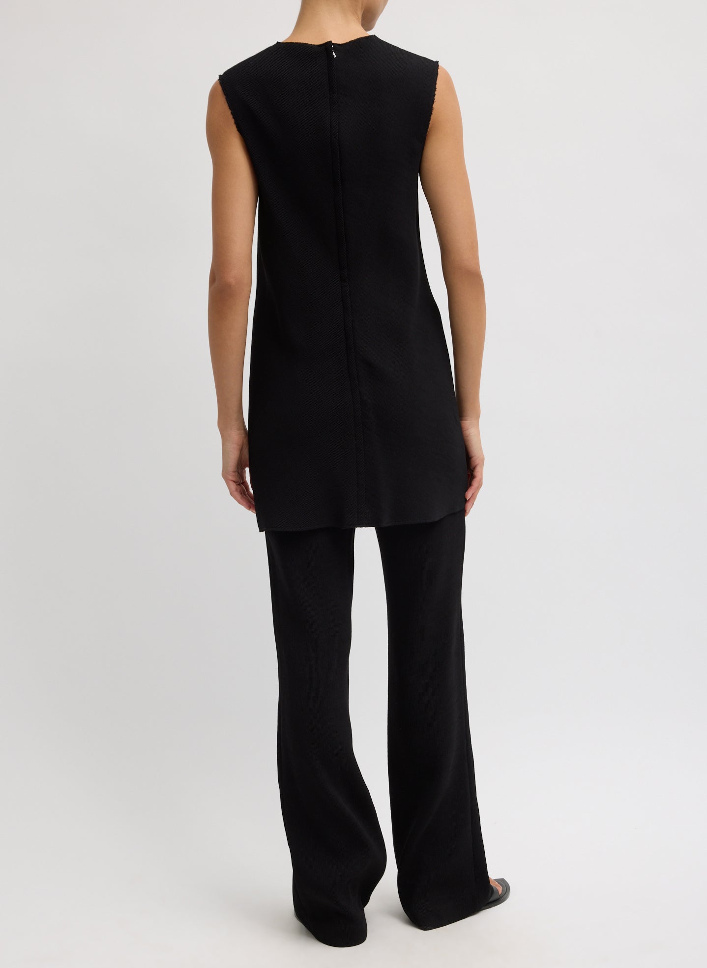 Viscose Plisse Sleeveless Bias Short Tunic Dress | Tibi