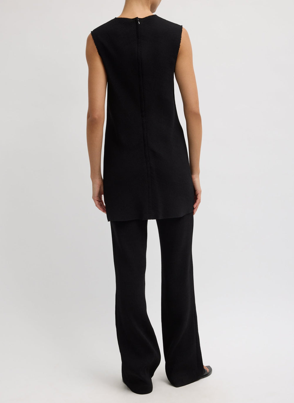 Viscose Plisse Sleeveless Bias Short Tunic Dress | Tibi