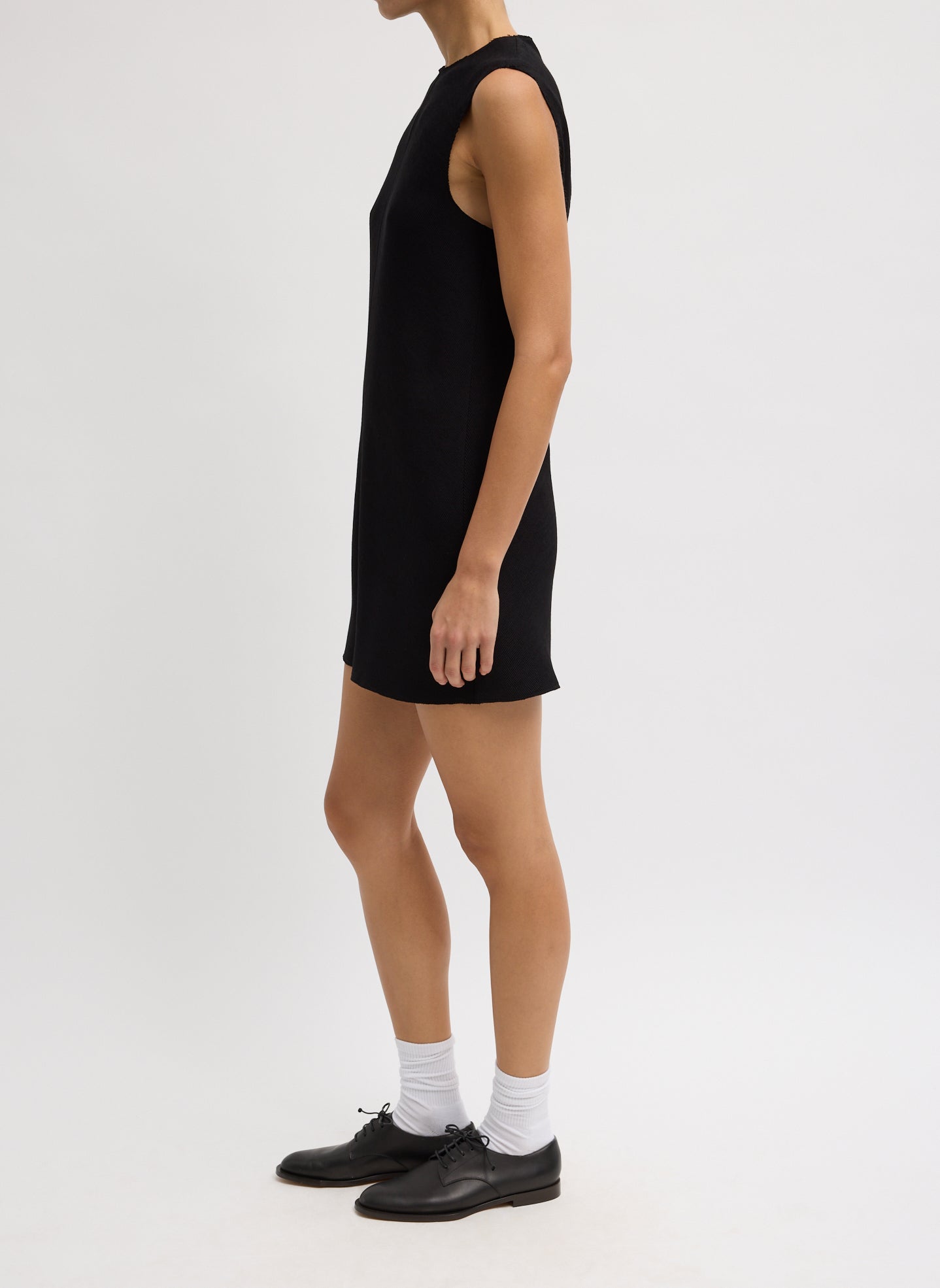 Viscose Plisse Sleeveless Bias Short Tunic Dress | Tibi