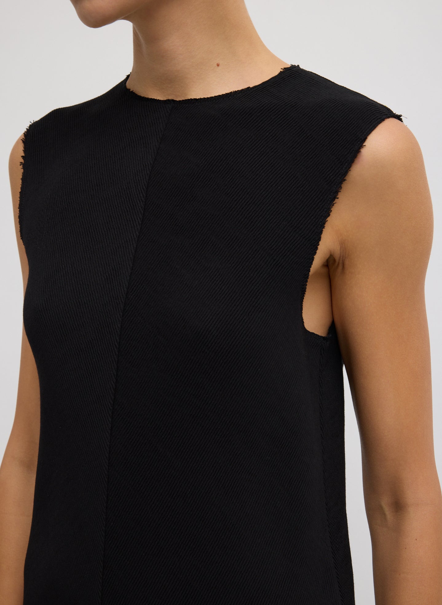 Viscose Plisse Sleeveless Bias Short Tunic Dress | Tibi
