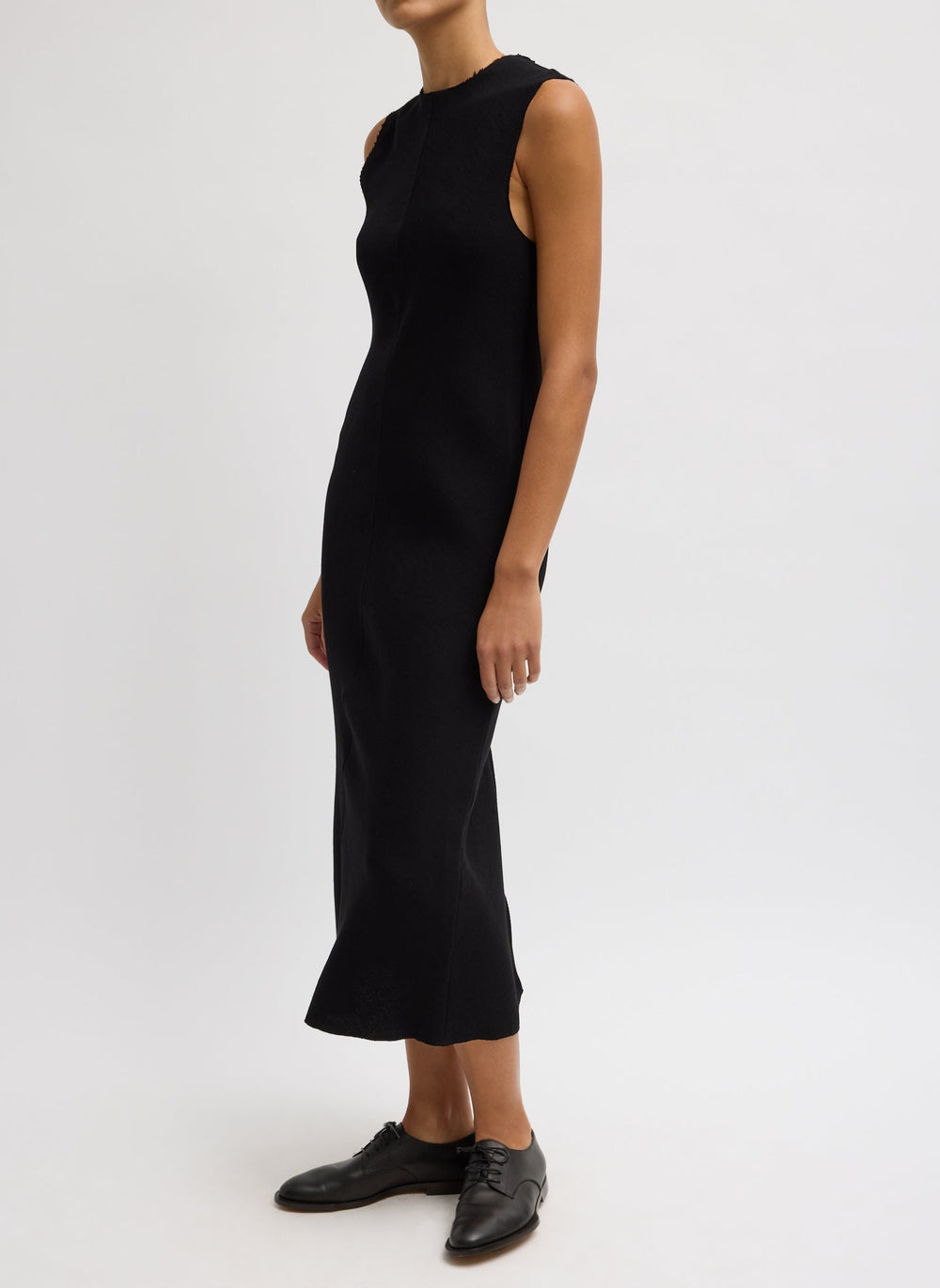 Viscose Plisse Sleeveless Bias Dress | Tibi