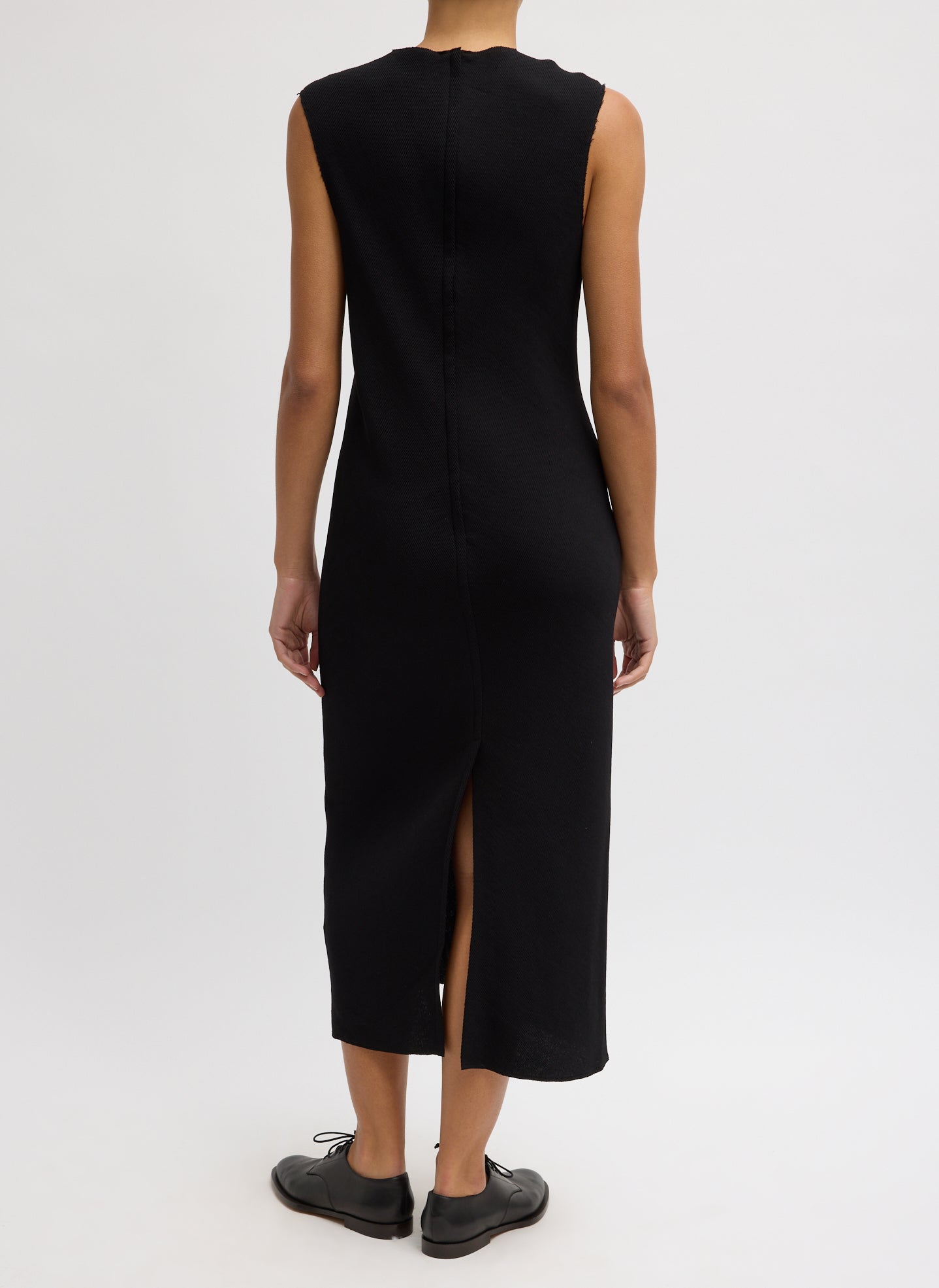 Viscose Plisse Sleeveless Bias Dress | Tibi
