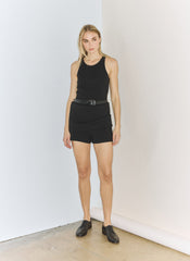 Bonded Viscose Sculpted Sleeveless Tunic Tank | Tibi