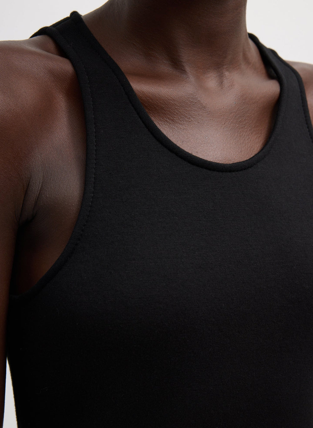 Bonded Viscose Sculpted Sleeveless Tunic Tank | Tibi