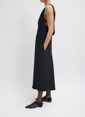 4-Ply Silk V-Neck Dress With Bra | Tibi