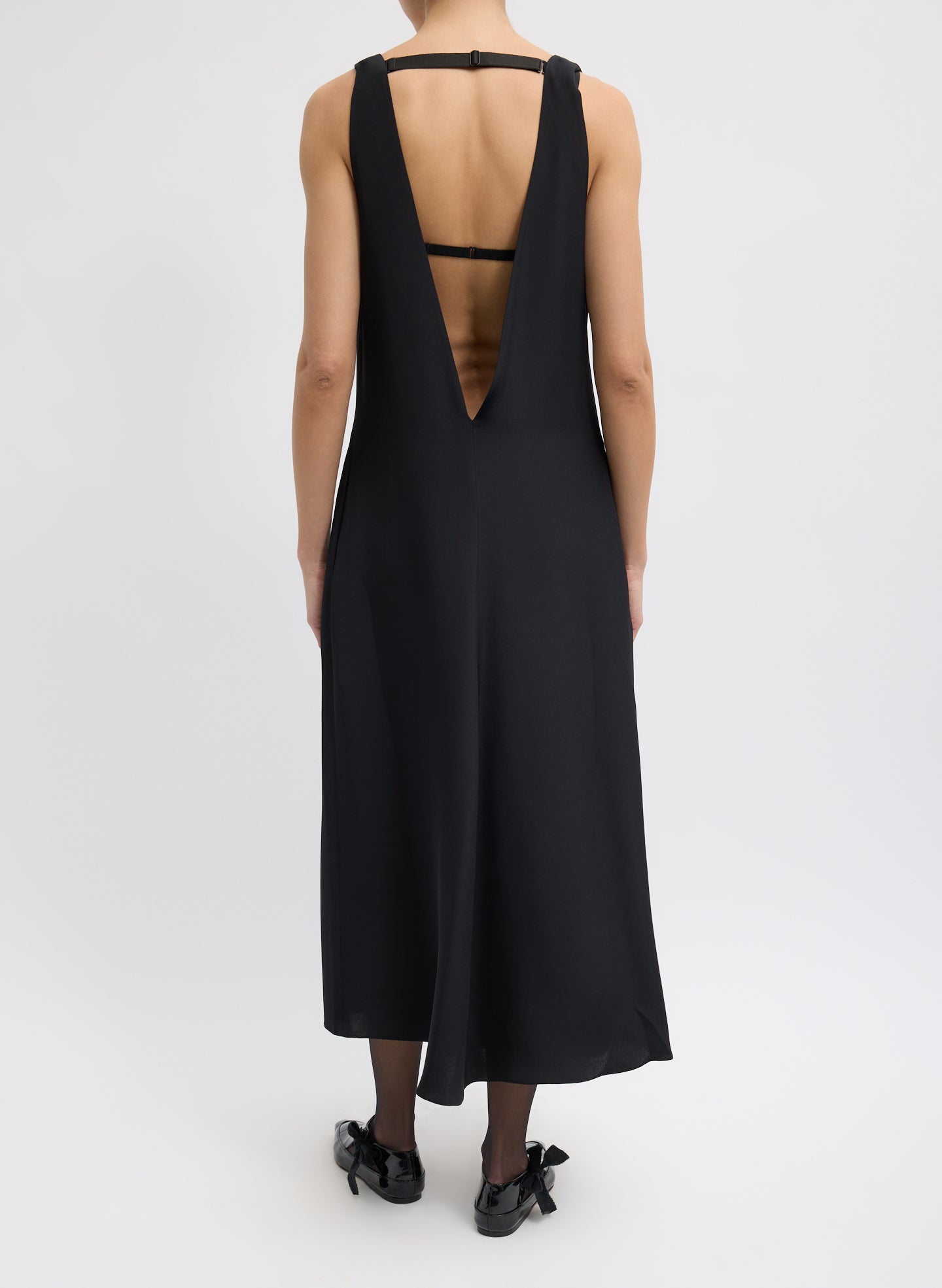 4-Ply Silk V-Neck Dress With Bra | Tibi