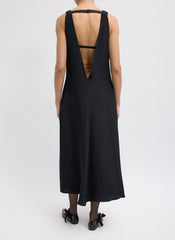 4-Ply Silk V-Neck Dress With Bra | Tibi