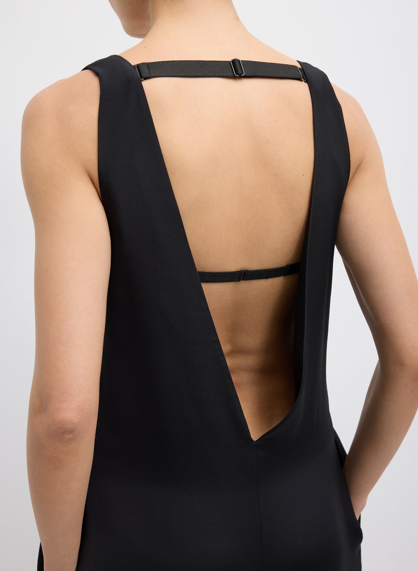 4-Ply Silk V-Neck Dress With Bra | Tibi
