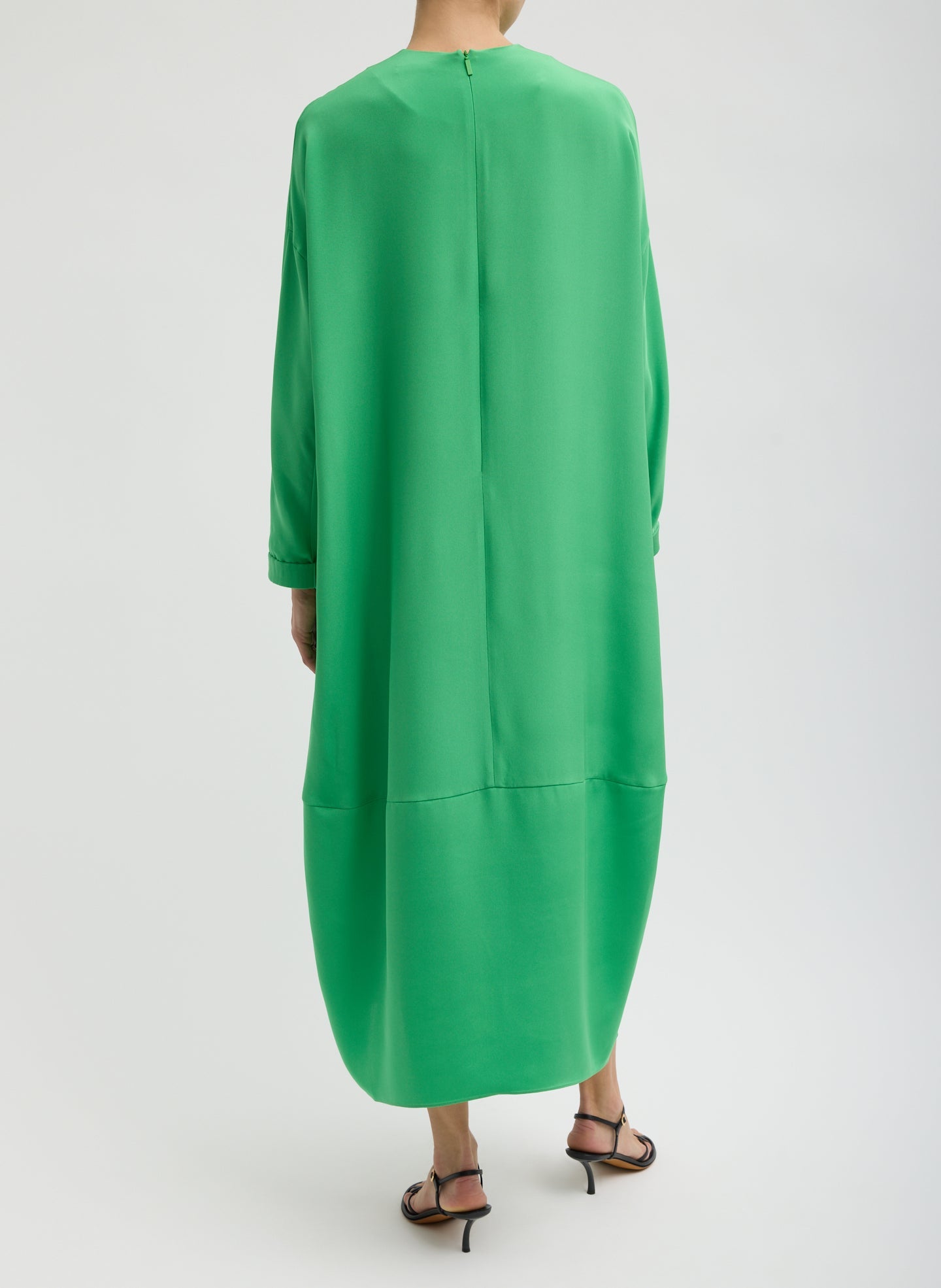 4-Ply Silk Long Sleeve Cocoon Dress | Tibi