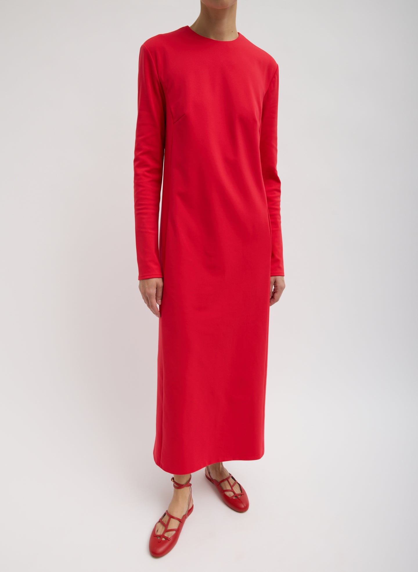 Compact Ultra Stretch Knit Dress With Cut Out Back | Tibi