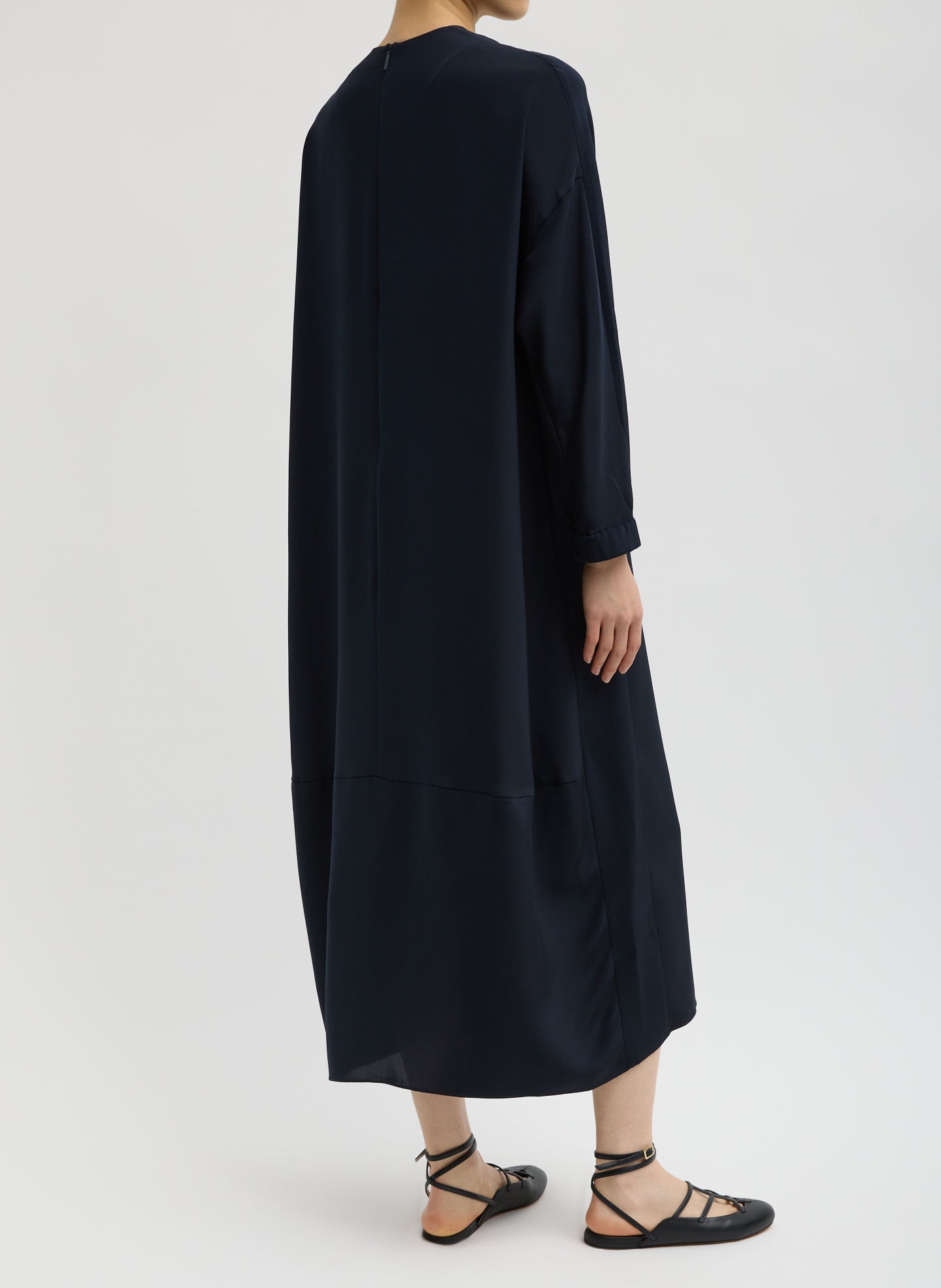 4-Ply Silk Long Sleeve Cocoon Dress | Tibi