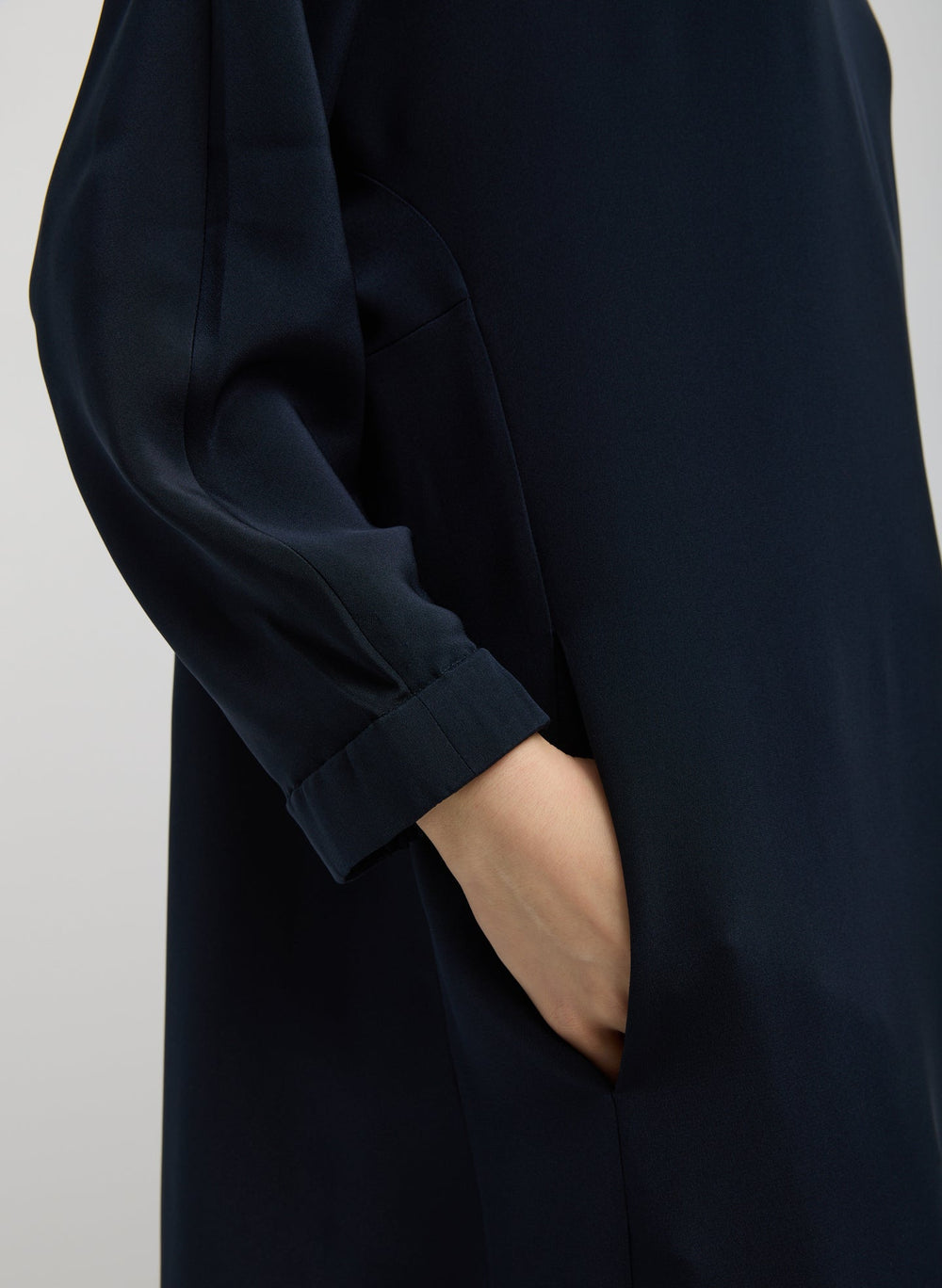 4-Ply Silk Long Sleeve Cocoon Dress | Tibi