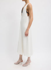 4-Ply Silk V-Neck Dress With Bra | Tibi