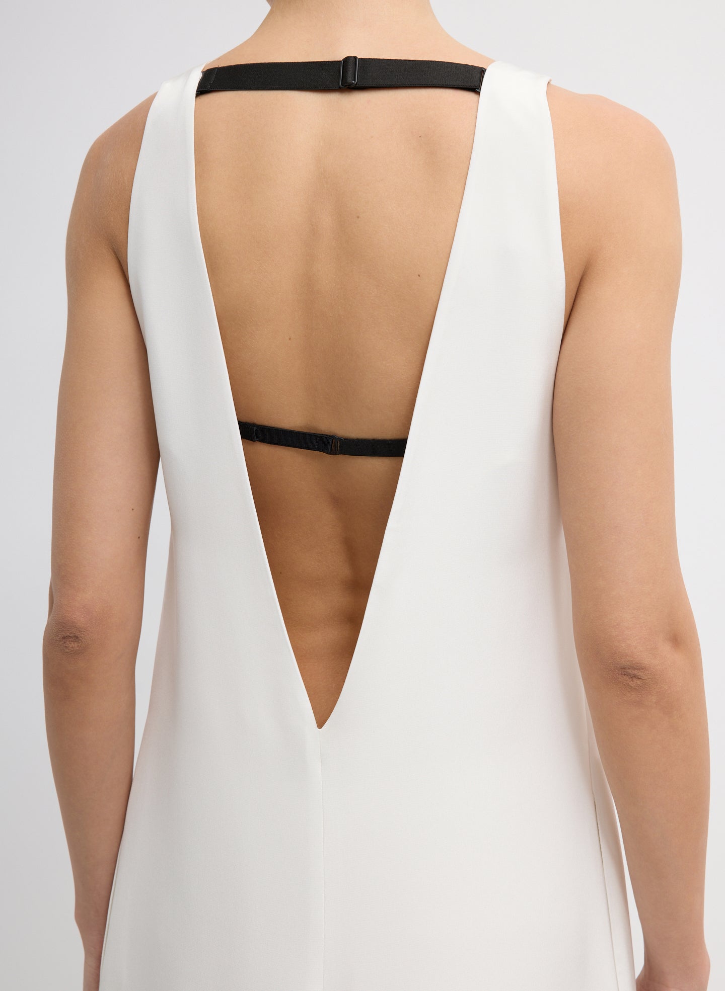 4-Ply Silk V-Neck Dress With Bra | Tibi