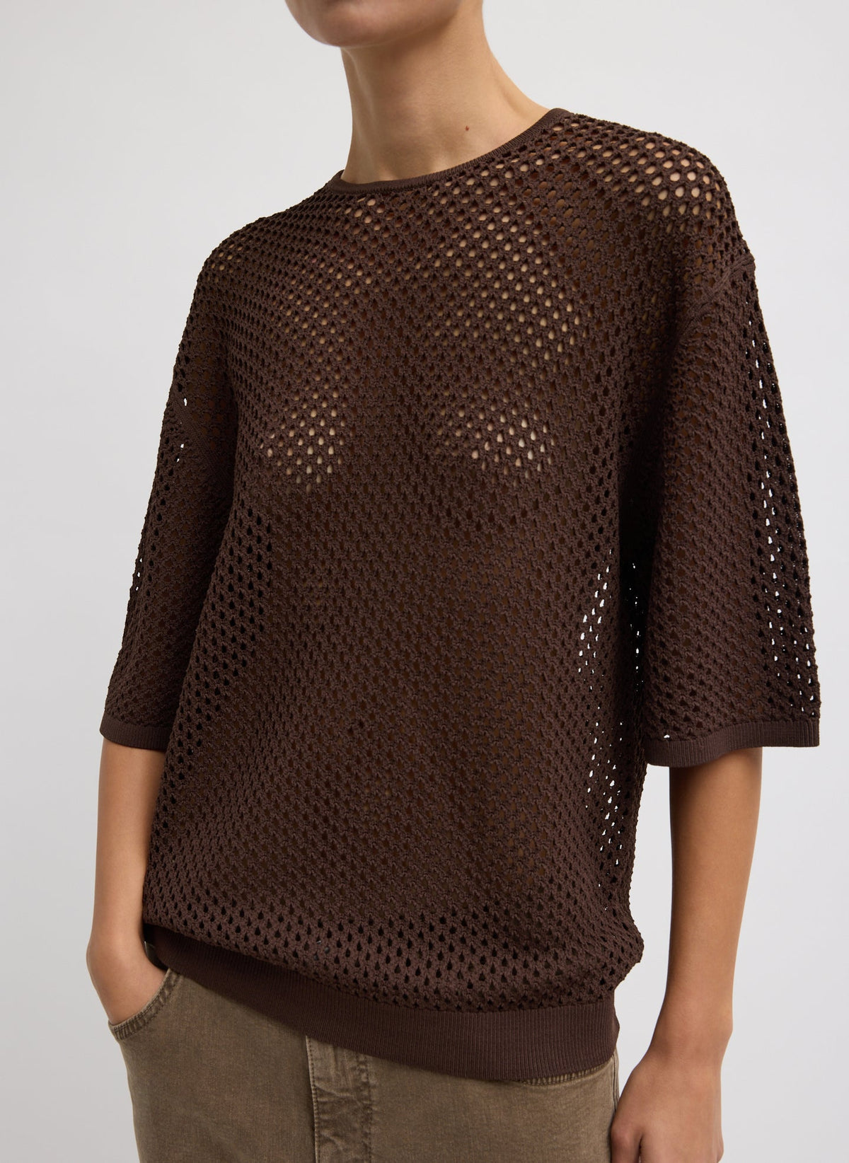 Crochet Netting Oversized Easy T-Shirt | Tibi