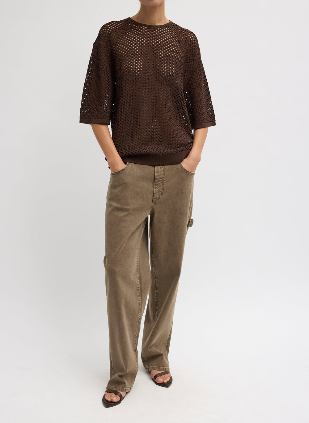 Crochet Netting Oversized Easy T-Shirt | Tibi