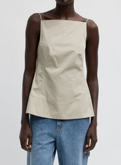 Eco Poplin Strappy Open Back Top | Tibi