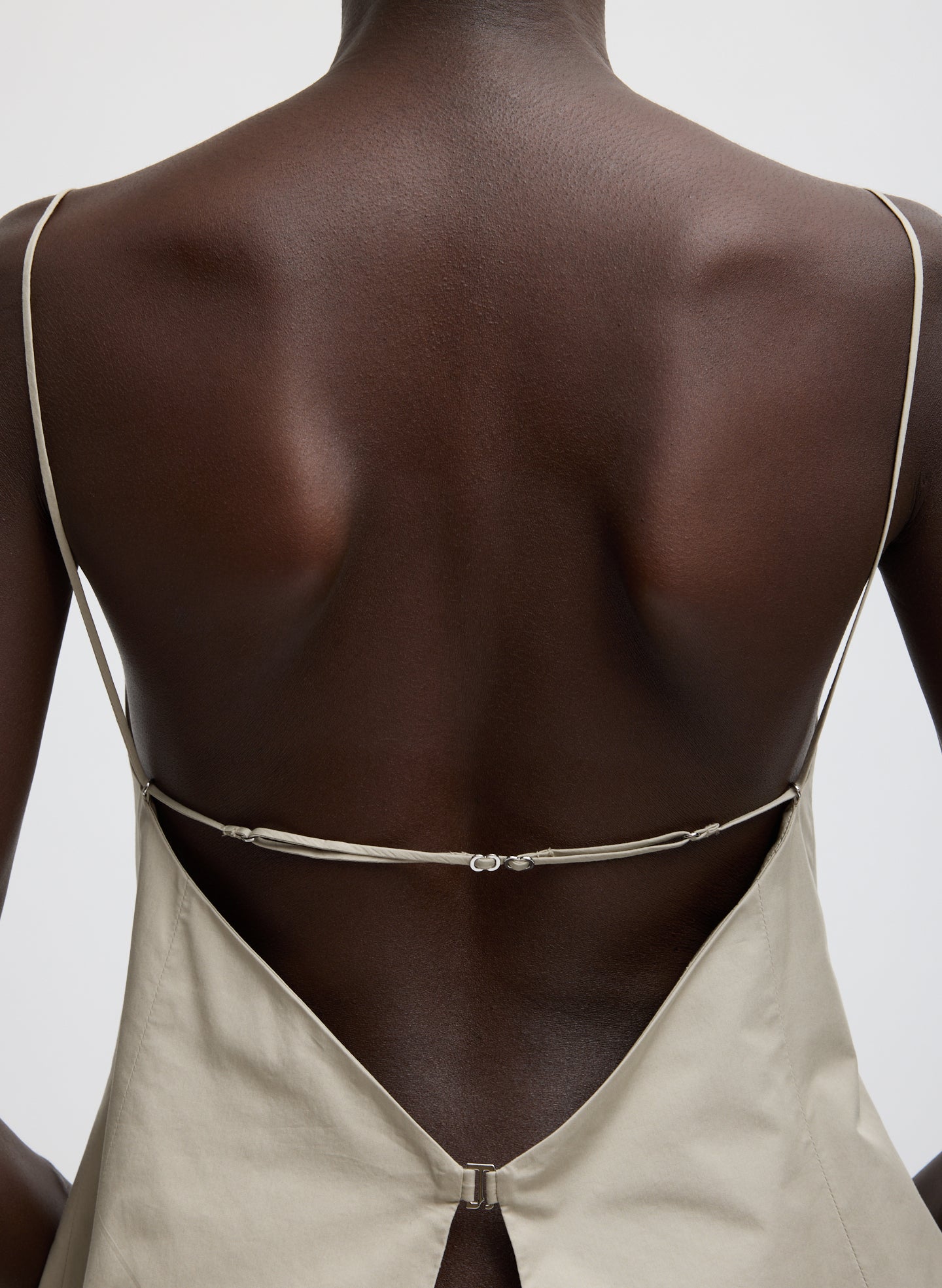 Eco Poplin Strappy Open Back Top | Tibi