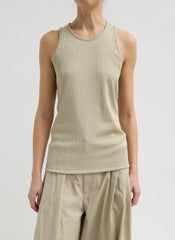 Stretch Luxe Ribbed Tank Top | Tibi