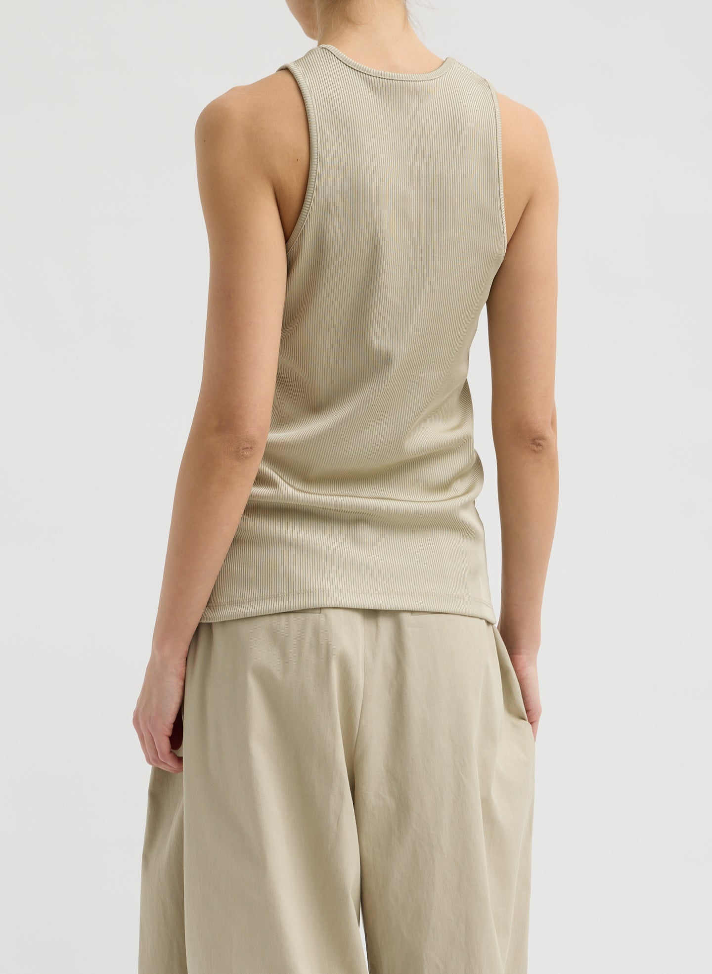 Stretch Luxe Ribbed Tank Top | Tibi