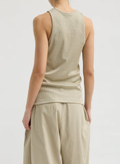 Stretch Luxe Ribbed Tank Top | Tibi