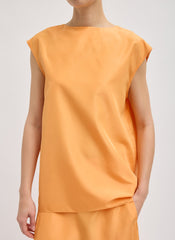 Summer Nylon Sleeveless Cocoon Top | Tibi