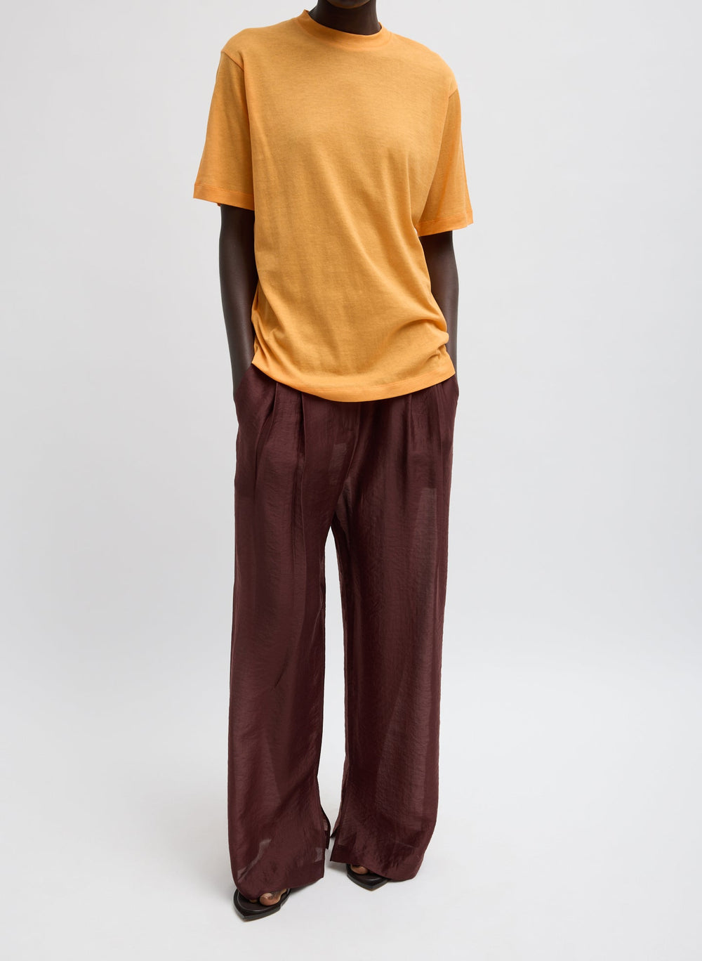 Sheer Crepe Knit Mock Unisex T-Shirt | Tibi