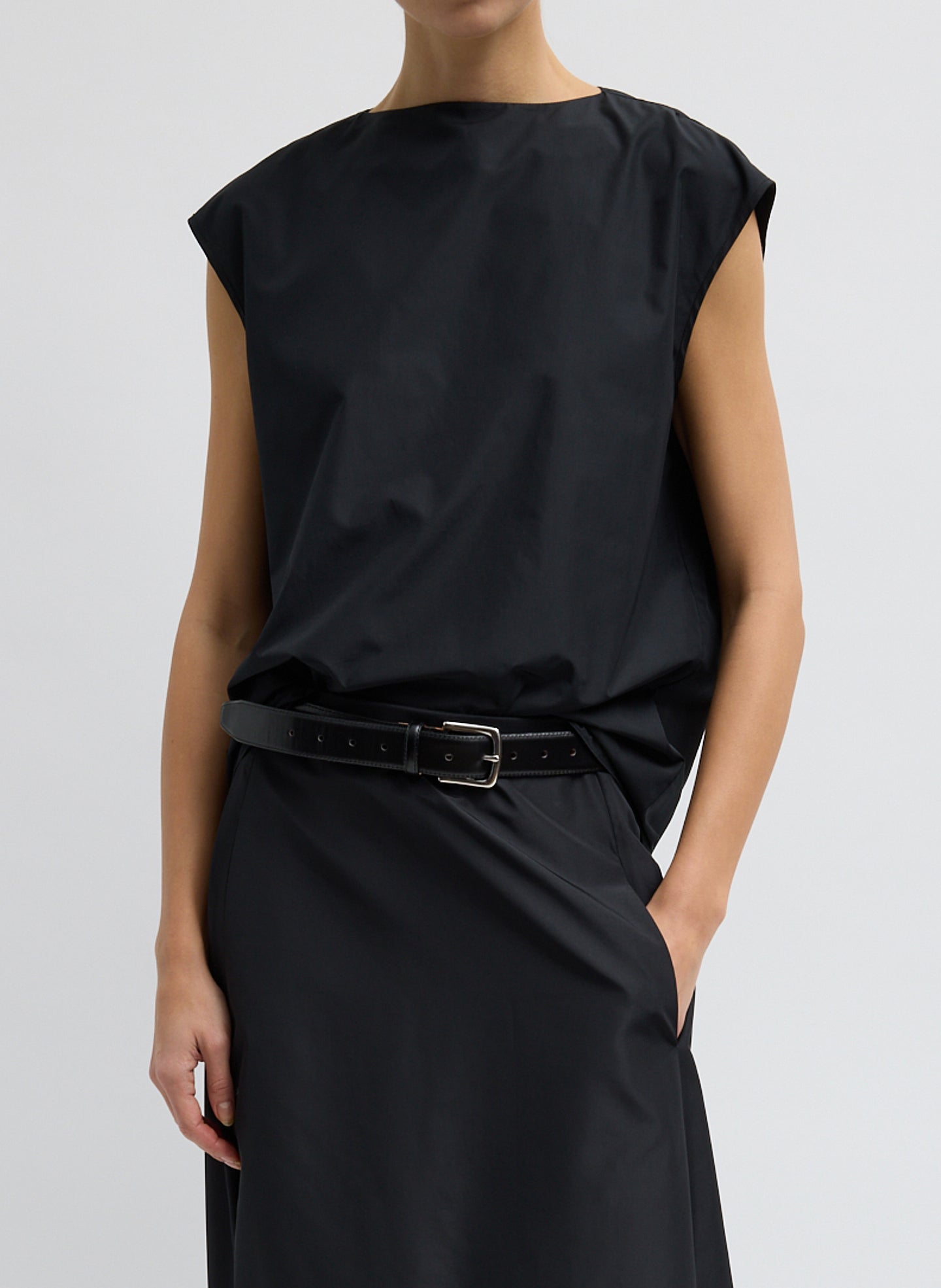 Summer Nylon Sleeveless Cocoon Top | Tibi