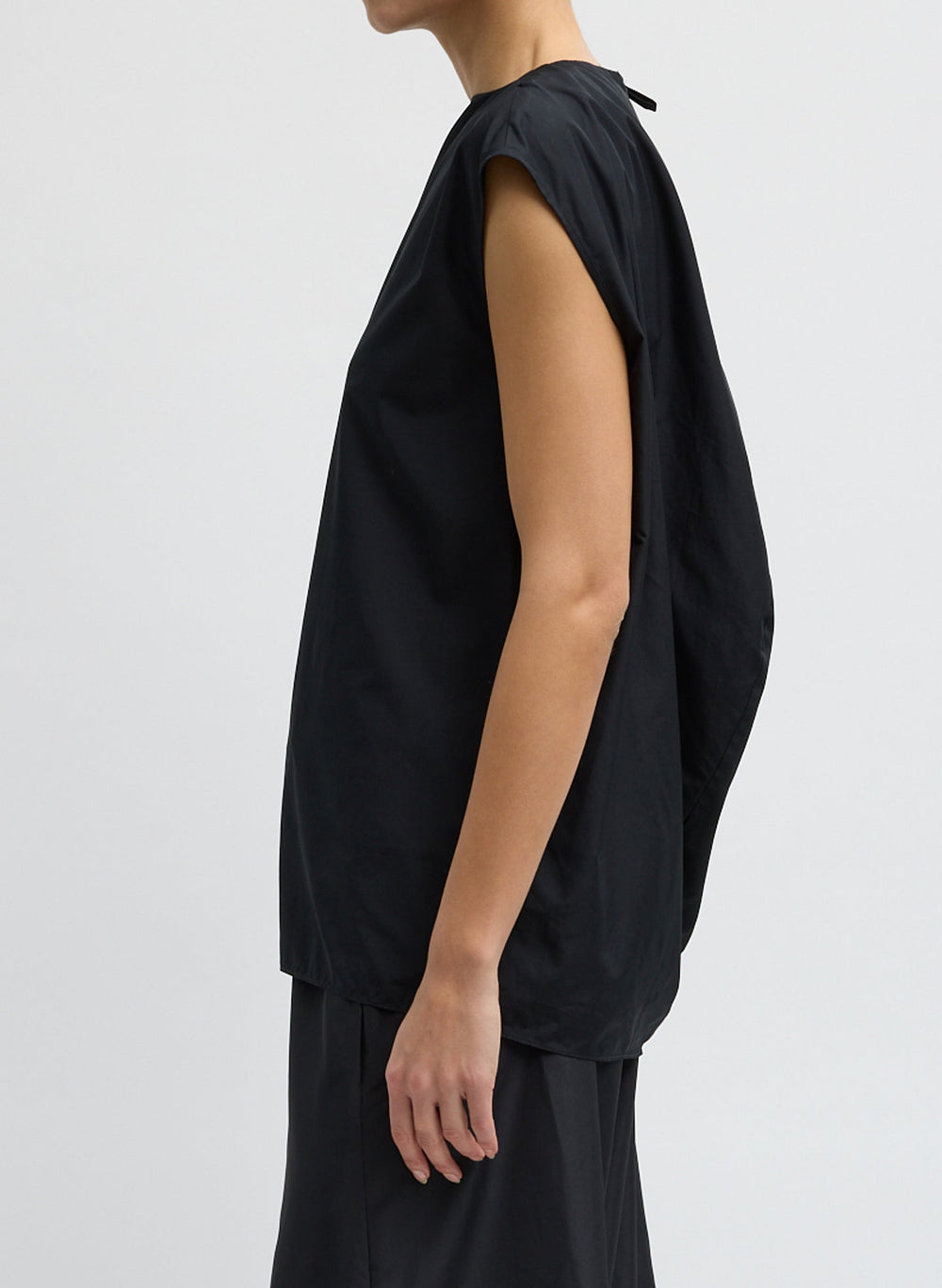 Summer Nylon Sleeveless Cocoon Top | Tibi