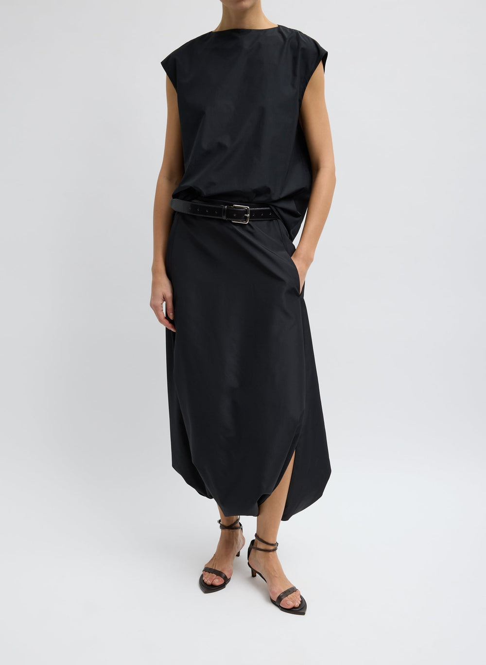 Summer Nylon Sleeveless Cocoon Top | Tibi