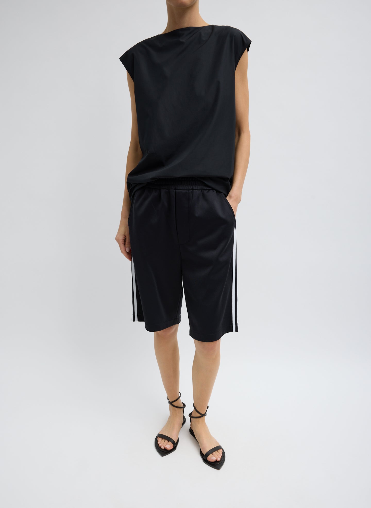 Summer Nylon Sleeveless Cocoon Top | Tibi
