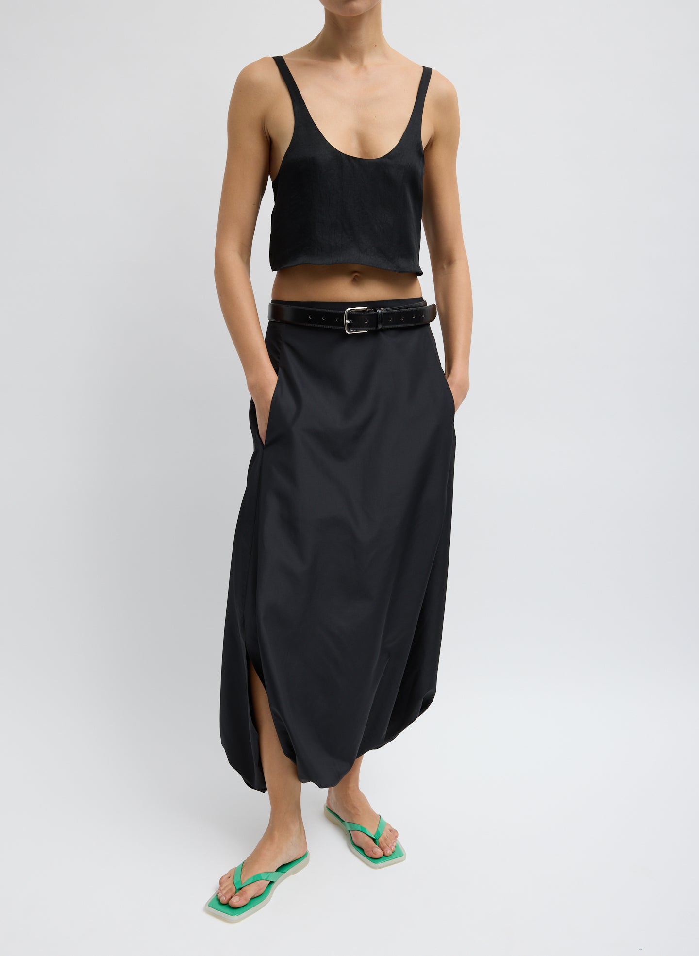 Summer Acetate Crinkle Cropped Tank | Tibi